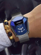 Men’s Rotary Steel Band Watch Set with Bead Bracelet for Stylish Gifts