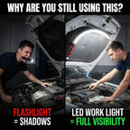 Flexible Rechargeable LED Work Light for Garage Repairs Camping and Emergency Use