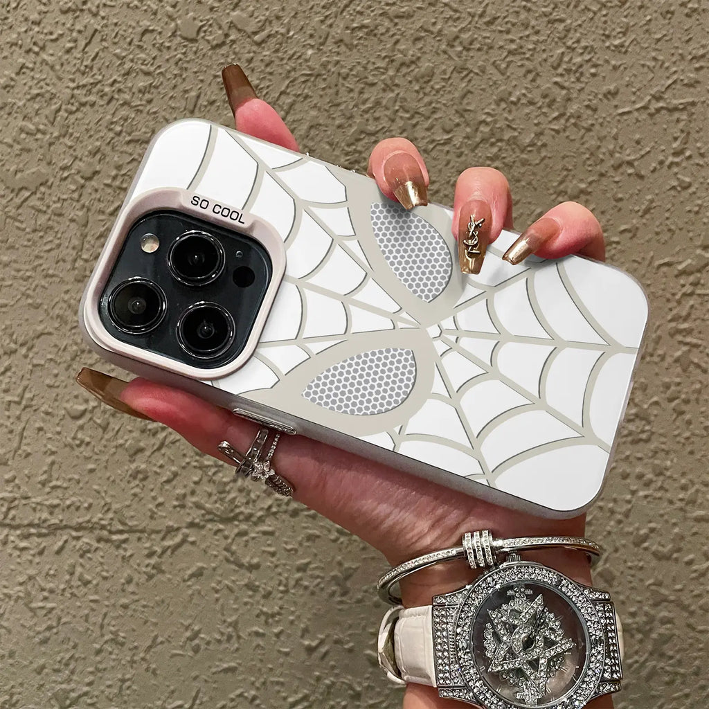 Spider Web Pattern Phone Case with Shockproof Protection for Trendy Everyday Style