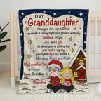 Personalized Fleece Blanket, Grandma and Granddaughter Reading by the Fire, Unique Christmas Gift for Granddaughter - 6