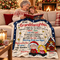 Personalized Fleece Blanket, Grandma and Granddaughter Reading by the Fire, Unique Christmas Gift for Granddaughter - 1