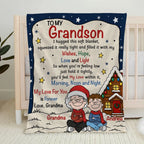 Personalized Fleece Blanket, Grandma and Granddaughter Reading by the Fire, Unique Christmas Gift for Granddaughter - 3