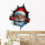 Santa Face 3D Illusion Wall Stickers for Festive Christmas Home Decor