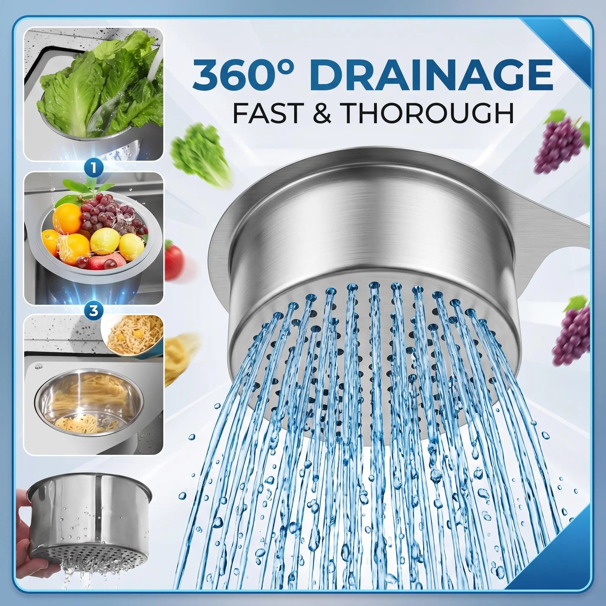 Stainless Steel Swan Sink Strainer Basket for Easy Kitchen Drain Cleaning