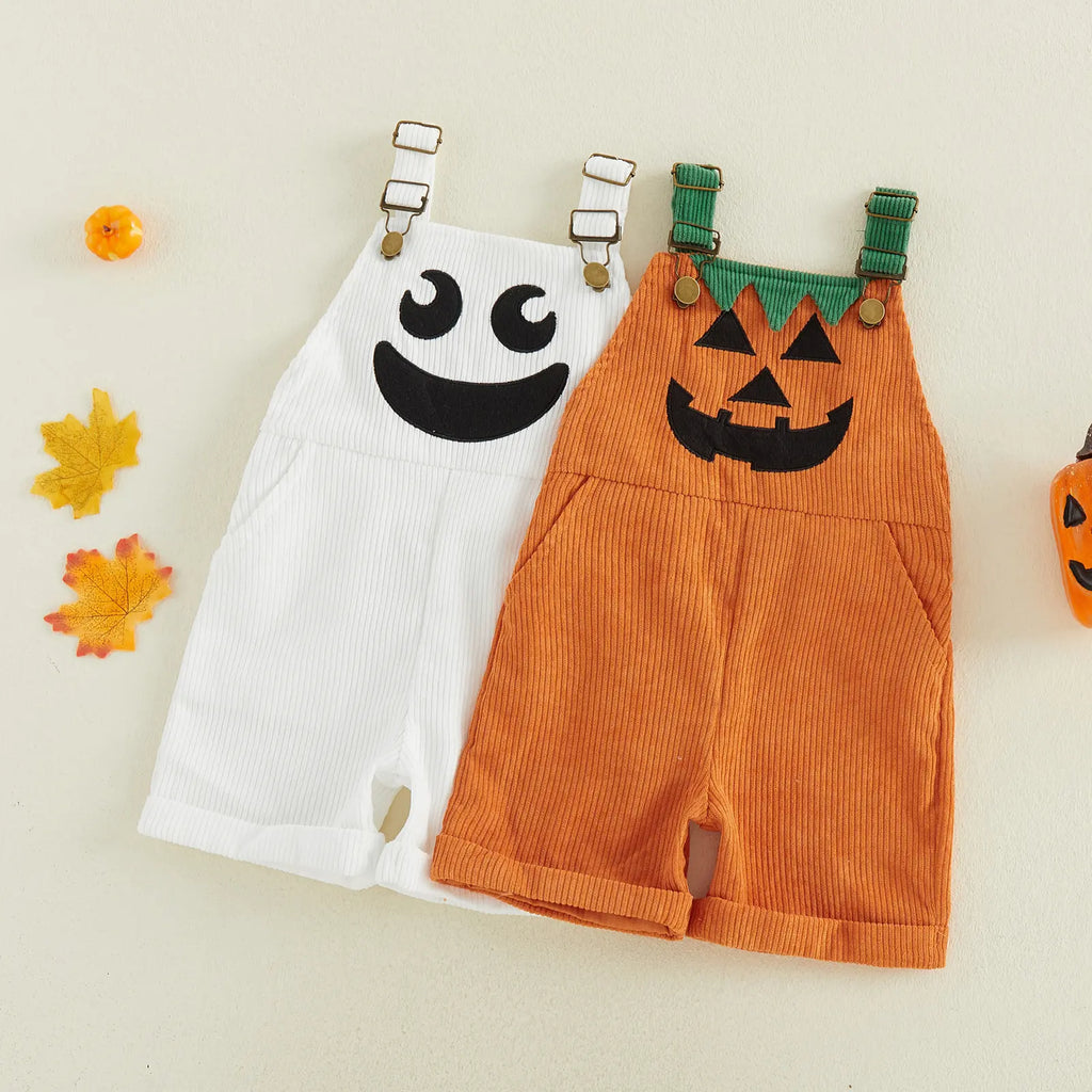 Cute Halloween Baby Overalls with Pocket Design for Cozy Toddler Fall Outfits