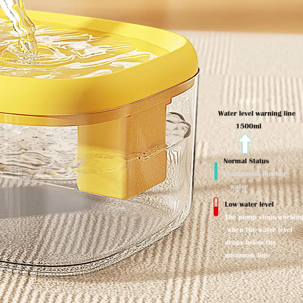 Fontaine à eau automatique pour chats de 1,5 L – Distributeur d'eau fraîche filtrée USB pour animaux de compagnie