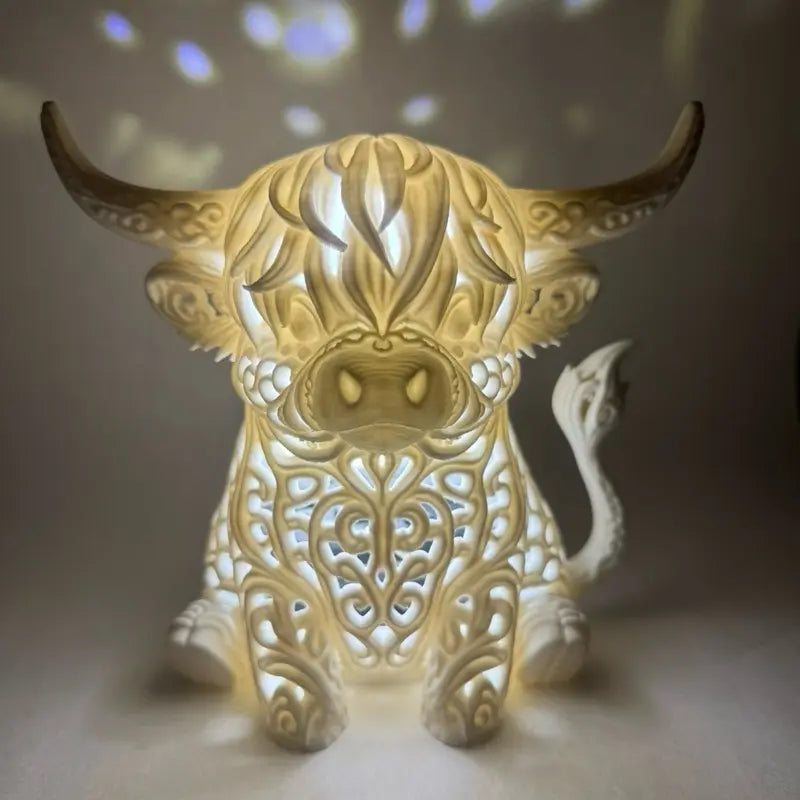Highland Cow Tea Light Holder for Cozy Farmhouse Decor and Gifts