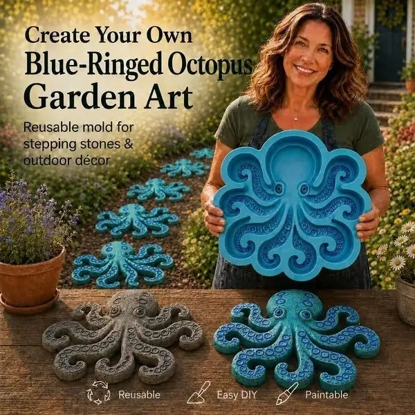 Reusable Octopus Stepping Stone Mold for DIY Garden Pathway Decor