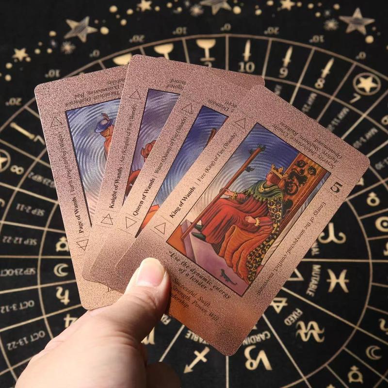 Beginner Friendly Waterproof Tarot Card Deck Set with Guide Book for Daily Readings