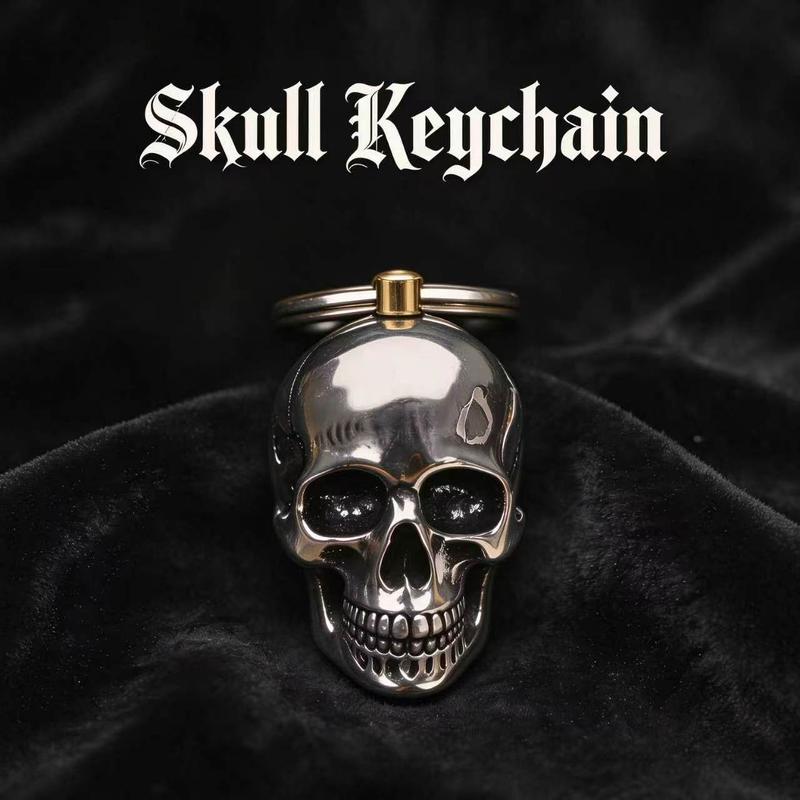 Heavy Duty Skull Keychain for Gothic Biker EDC and Everyday Carry