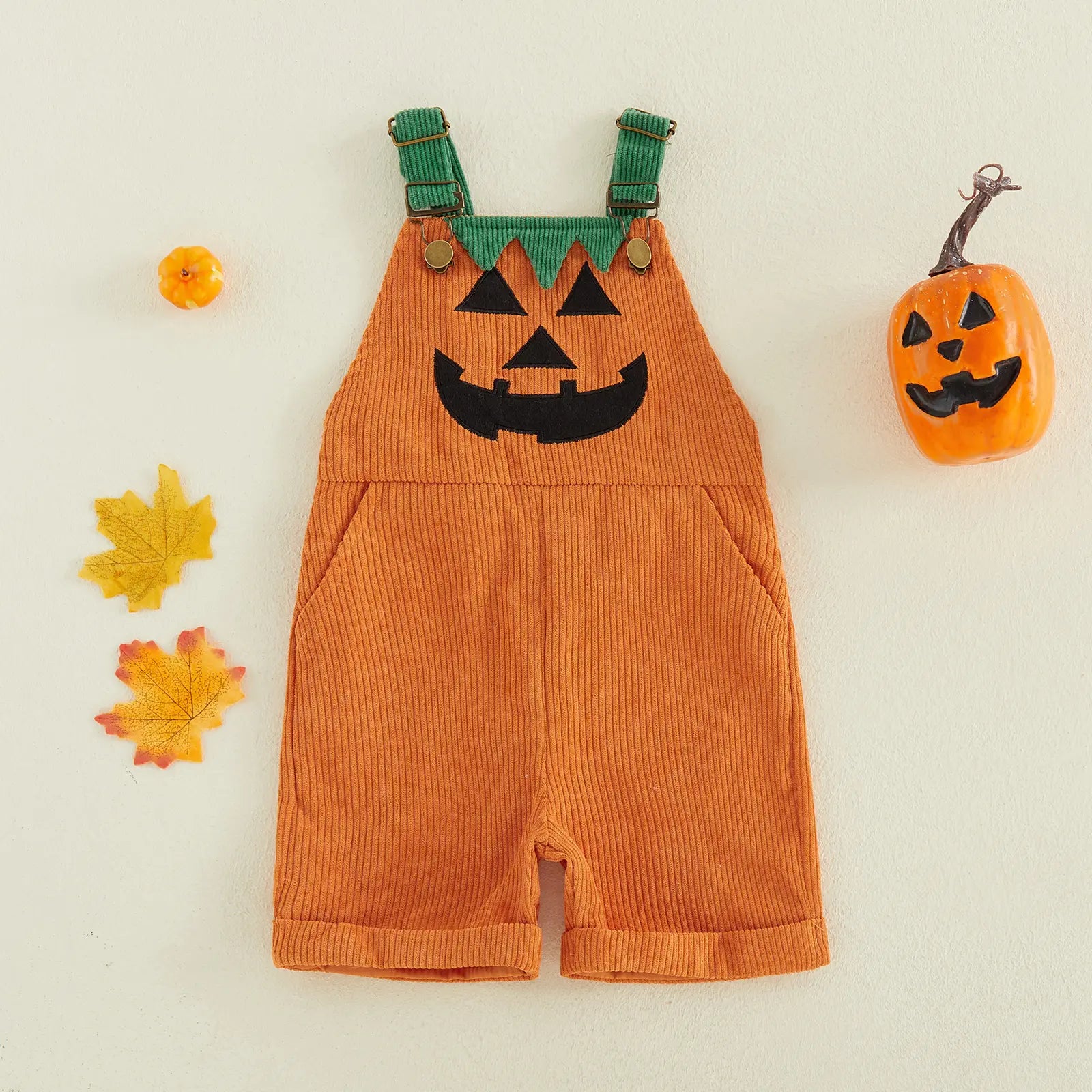 Cute Halloween Baby Overalls with Pocket Design for Cozy Toddler Fall Outfits