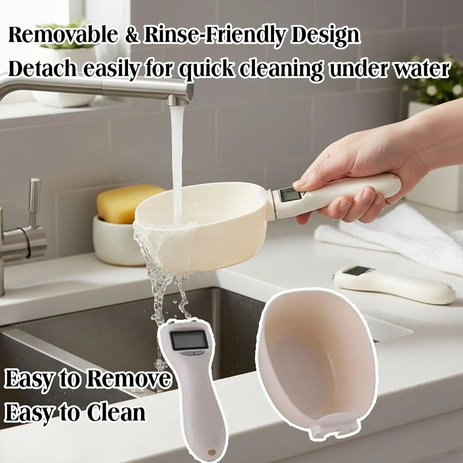 Digital Measuring Scoop Scale for Cooking Baking Pet Food and Kitchen Prep
