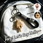 Funny Retractable Middle Finger Keychain Set with Phone Stand and Lanyard