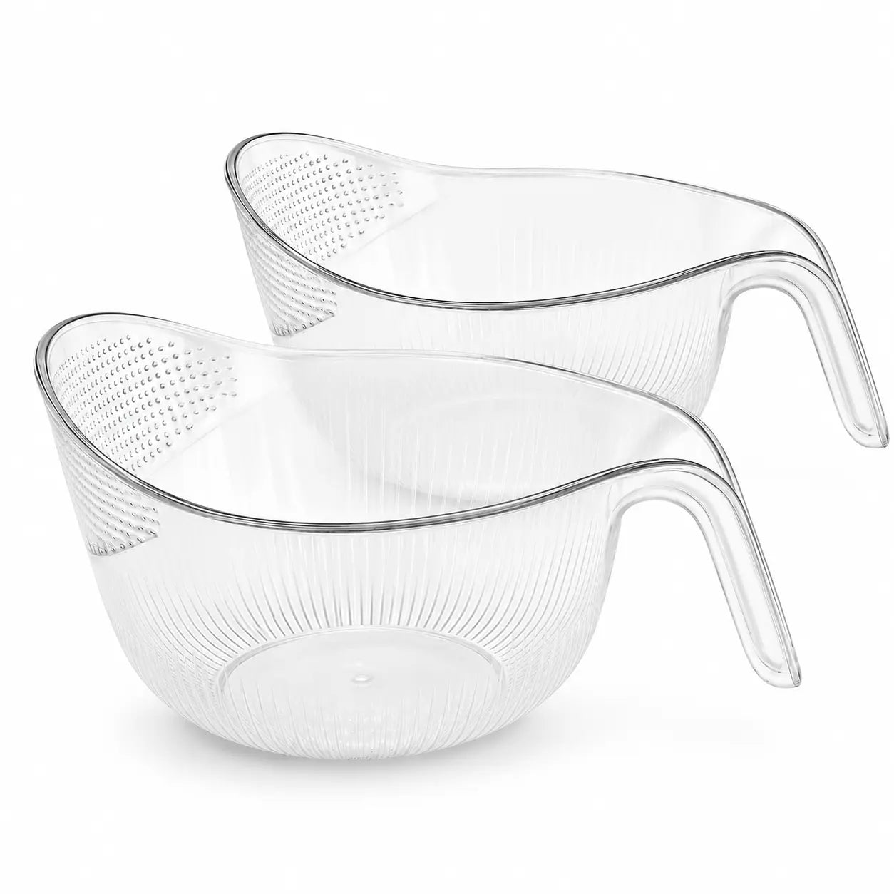 Aesthetic Multifunctional Rice Strainer with Handle – Sturdy BPA-Free Plastic Fruit Vegetable Colander