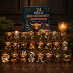Highland Cow Advent Calendar with Collectible Figurines for Christmas Countdown Gifts