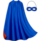 Reversible Superhero Cape and Mask Set for Halloween Parties and Costume Events