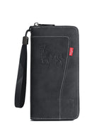 New Mad Horse Leather Men's Durable Wallet Vintage Style PU Zipper Bag Fashion Short Card Holder Coin Pocket Coin Pouch