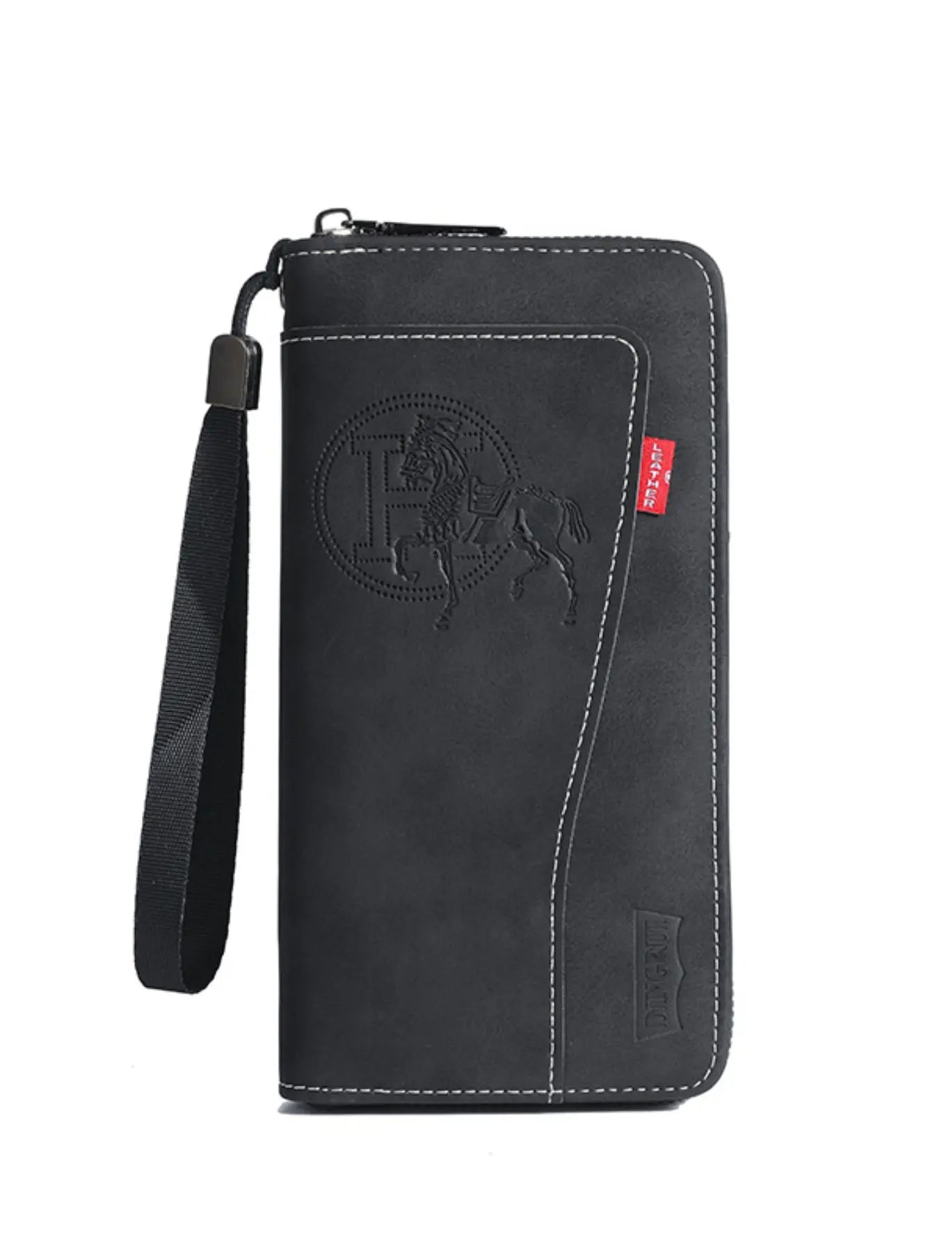 New Mad Horse Leather Men's Durable Wallet Vintage Style PU Zipper Bag Fashion Short Card Holder Coin Pocket Coin Pouch