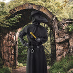 Men’s Plague Doctor Halloween Costume Set with Bird Mask Cloak and Accessories