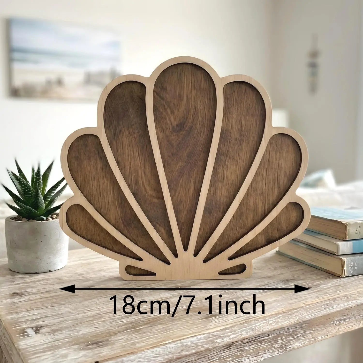 Wooden Seashell Display Box – Coastal Beach Decor Shadow Box
