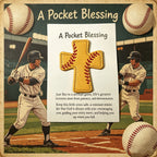 Handmade Baseball Pocket Cross with Philippians 4:13 Verse Card, Christian Gift for Players, Coaches & Baseball Fans