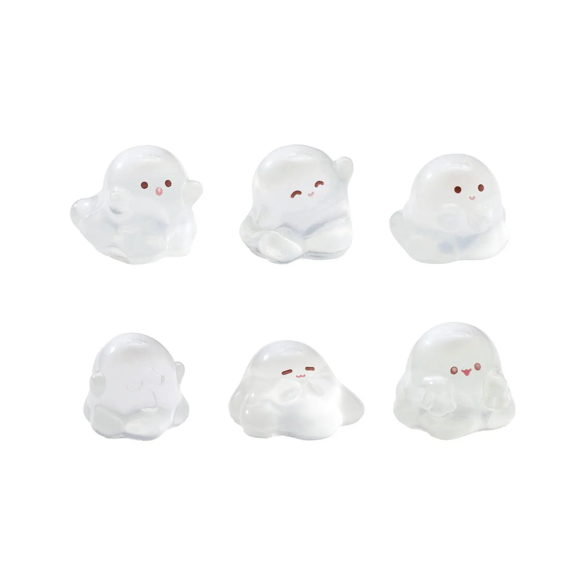 Mini Ghost Figurines Halloween Resin Decor Set for Shelves Fairy Gardens and Parties