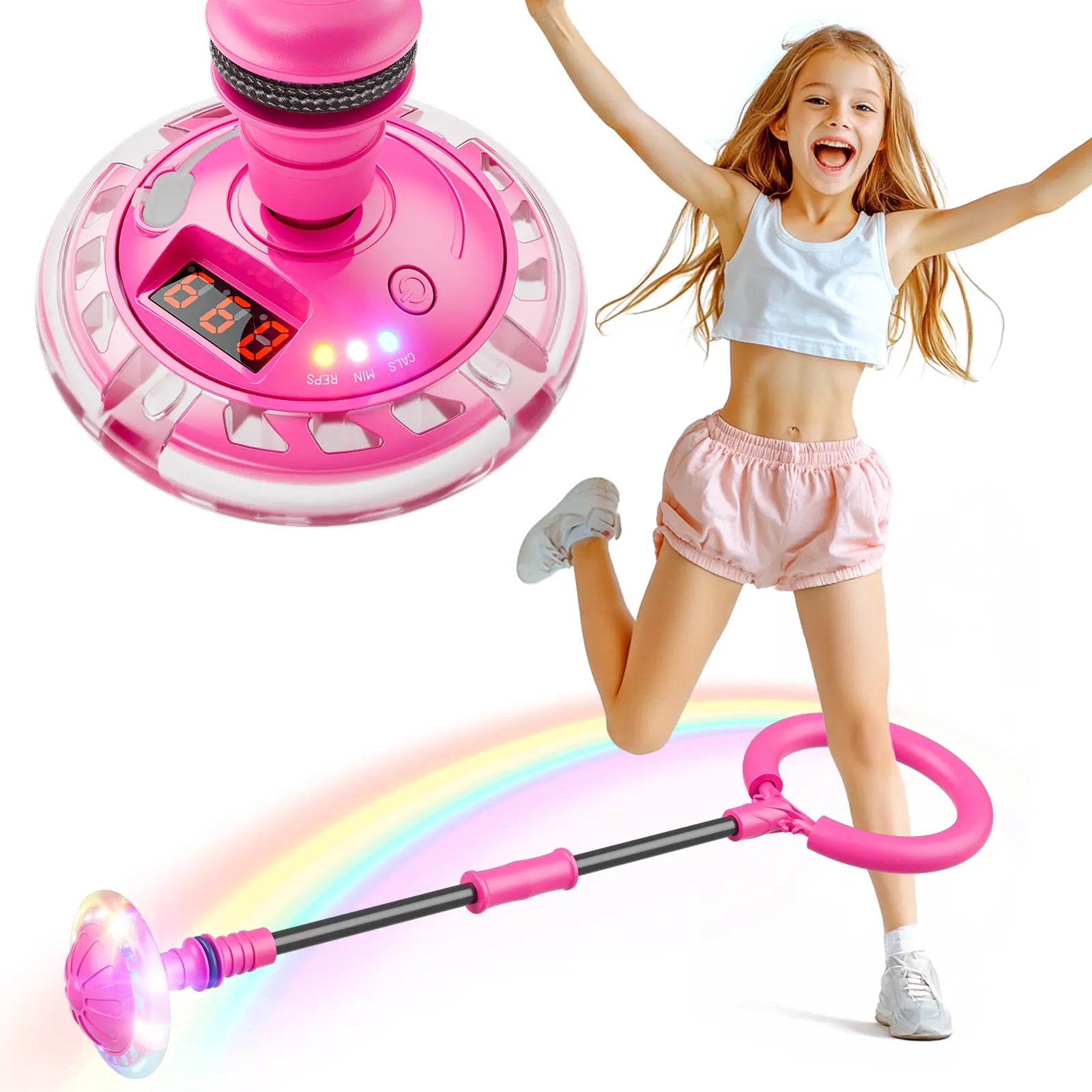 3-in-1 Kids Skip Ball with Timer Fitness Toy for Active Outdoor Play