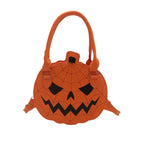 Spooky Pumpkin Crossbody Bag with Spiderweb Stitching for Halloween Party Outfits