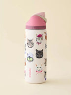 Cute Cat Collage 32 oz Insulated Stainless Steel Water Bottle with Straw