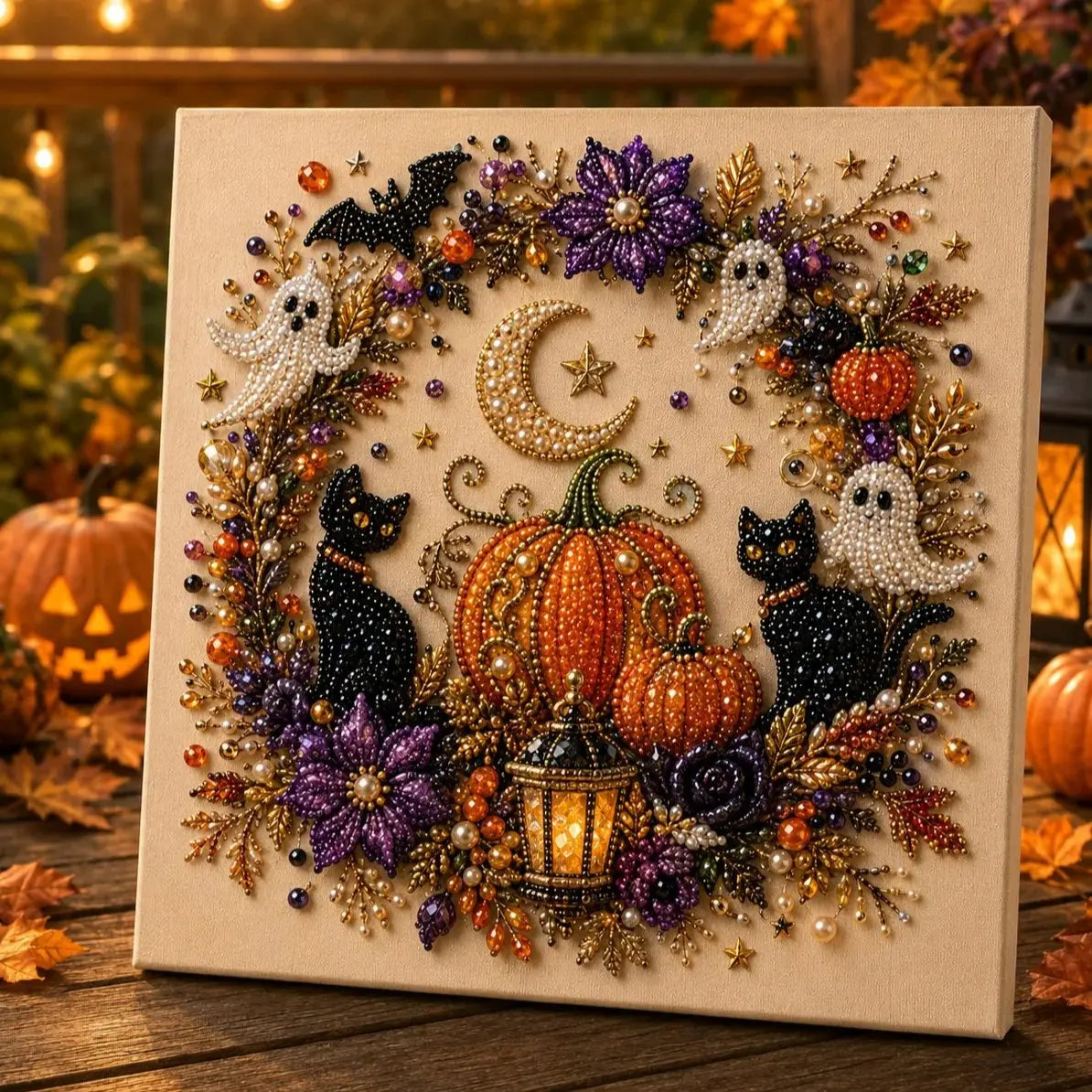 Halloween Ghost Pearl Art DIY Kit for Spooky Fall Home Decor