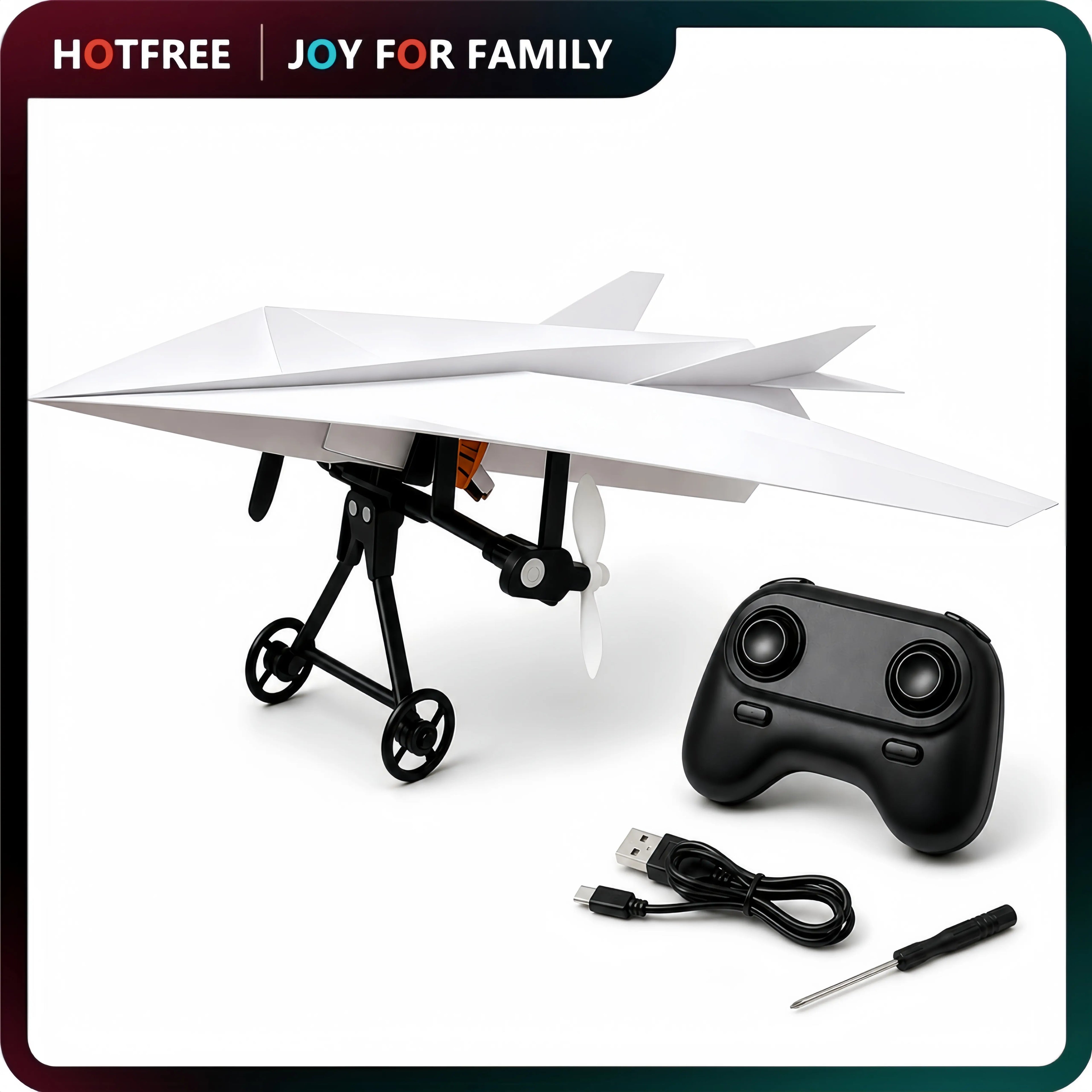 SkyCraft RC Paper Airplane Kit with Gyro Stabilizer and Remote Control