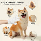 20-Pack Pet Cleaning Wipes & Bathing Gloves – Hypoallergenic Coconut Oil Deodorant Wipes for Dogs