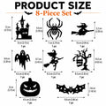 Halloween LED Silhouette Wall Decor Set for Spooky Home Party Decorations