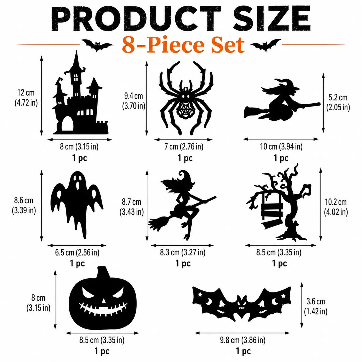 Halloween LED Silhouette Wall Decor Set for Spooky Home Party Decorations