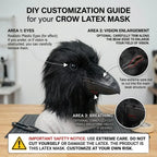 Realistic Crow Latex Mask for Halloween Party and Role Play
