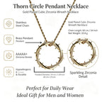 Crown of Thorns Pendant Necklace for Christian Faith and Hip Hop Jewelry