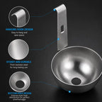 Stainless Steel Egg Poacher Cup with Hanging Hook for Easy Home Cooking