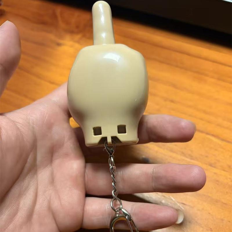 Funny Retractable Middle Finger Keychain Set with Phone Stand and Lanyard