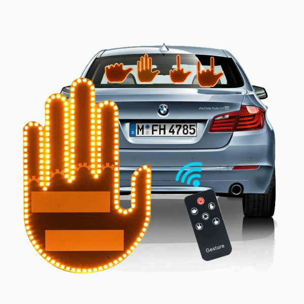 LED Car Gesture Light with Remote | 4 Hand Signs | Peel & Stick