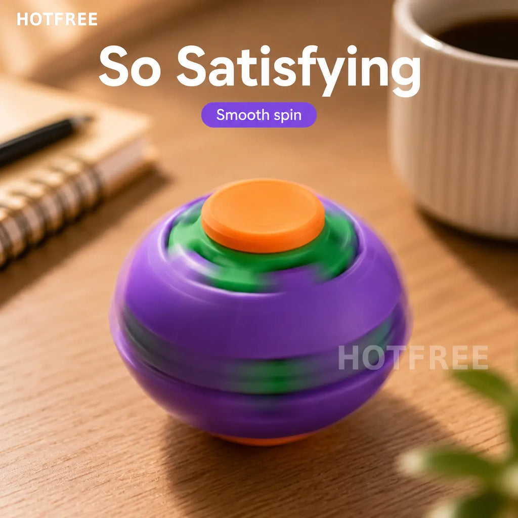 Hotfree Balle Gyroscopique Fidget Imprimée en 3D – Gadget de Bureau Anti-Stress et Anxiété à Rotation Fluide