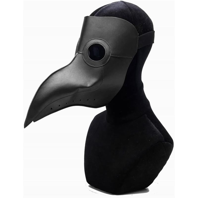 Men’s Plague Doctor Halloween Costume Set with Bird Mask Cloak and Accessories