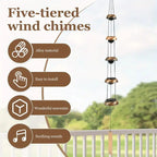 Metal Pagoda Wind Chimes for Outside - Copper Feng Shui Wind Bell for Home Yard Outdoor Decoration,Memorial windchimes Gifts,Garden Hanging Decor,Japanese Handmade