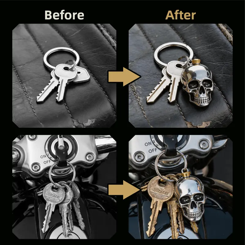 Heavy Duty Skull Keychain for Gothic Biker EDC and Everyday Carry