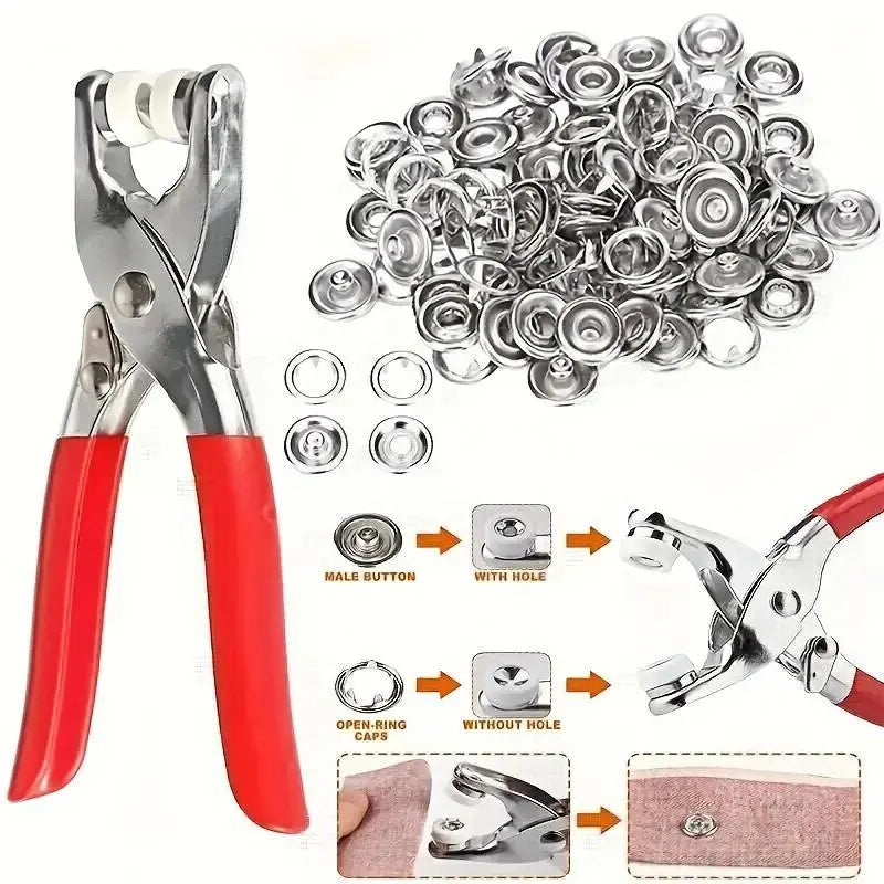 Snap Buttons and Pliers Kit for DIY Clothing Sewing Crafts