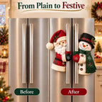 Christmas Santa Snowman Handle Covers for Festive Kitchen and Holiday Home Decor