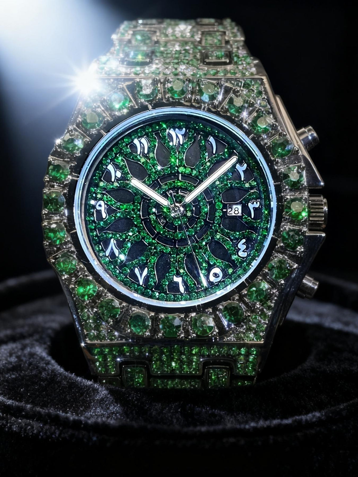 Luxury Rhinestone Quartz Watch for Hip Hop Streetwear and Statement Outfits