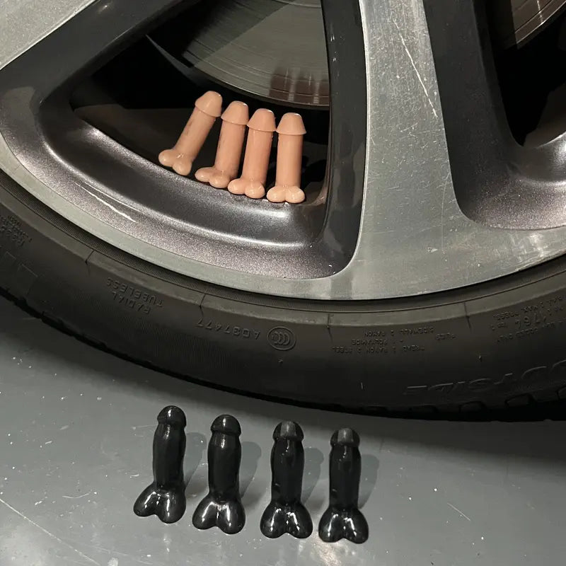 4-PCS Funny Tire Valve Stem Caps for Cars Bikes and Motorcycles with Creative Style