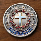 Life Light Faith Commemorative Coin, Dual-Sided Religious Collection, Hebrew Scripture Design, Perfect Christmas Gift