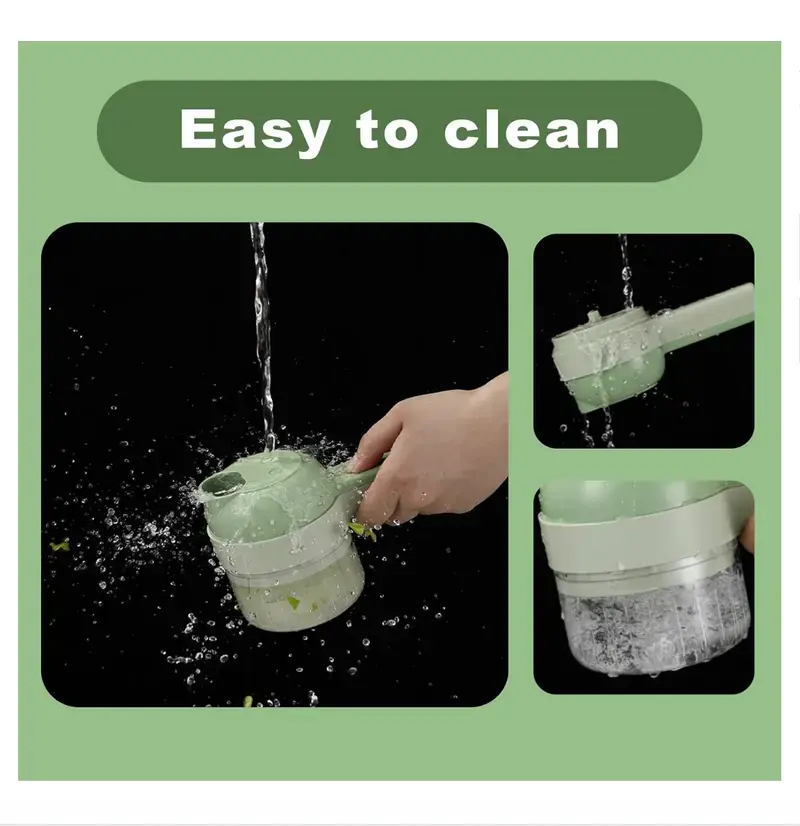 4-in-1 Electric Food Chopper Portable Kitchen Prep Tool for Quick Meal Preparation