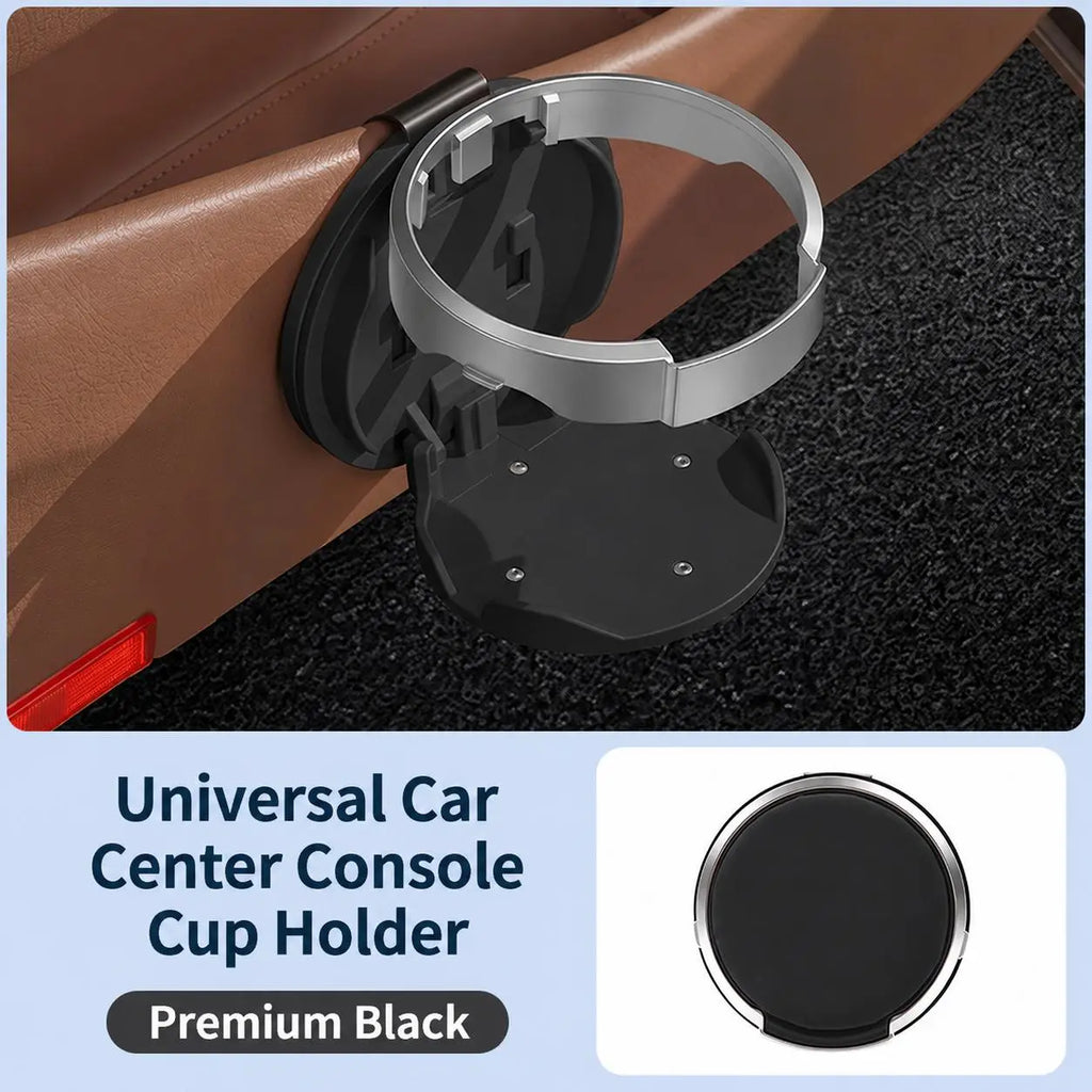 Universal Foldable Car Cup Holder with Hook for Bottles Tumblers and Coffee Cups